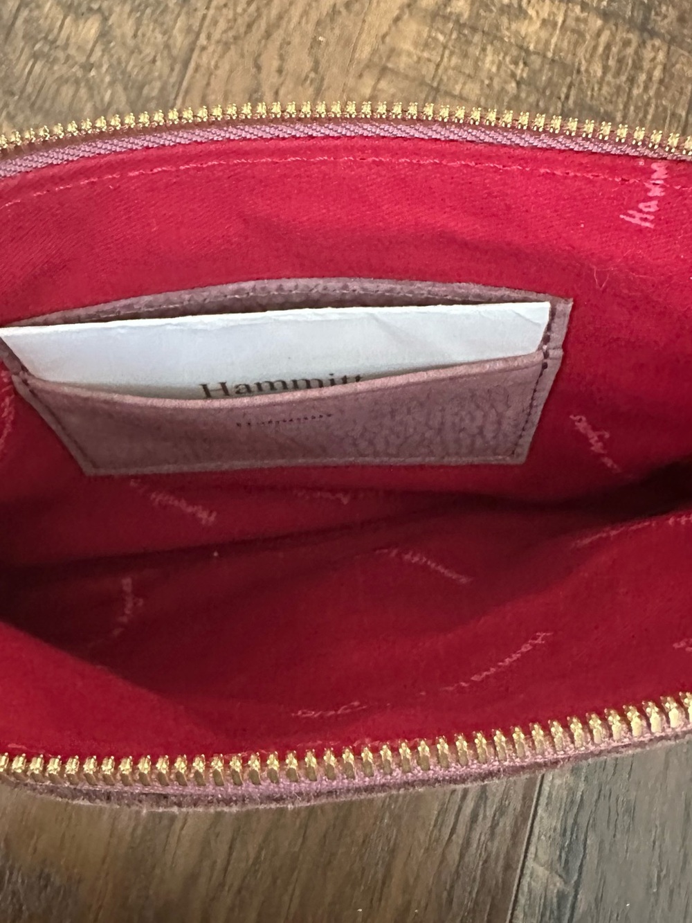 Hammitt Nash Rose Natural Leather Wristlet with Crossbody Strap - Picture 6 of 10
